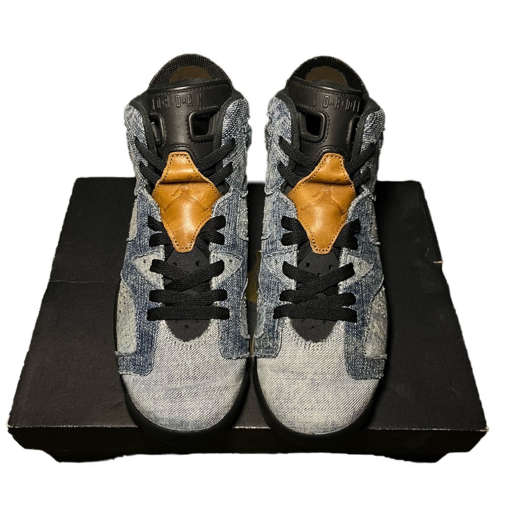 Air Jordan 6 Retro Denim 6Y GS Sneakers Blue Jean Wash Worn